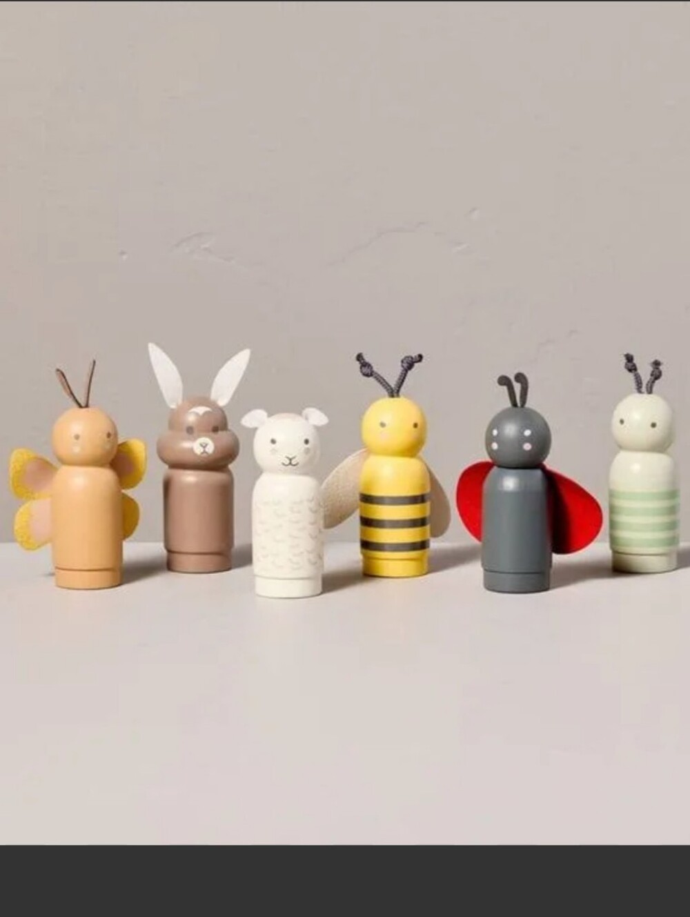 New Hearth & Hand Magnolia Toy Spring Peg Pals Animal Figurine Set 6pc